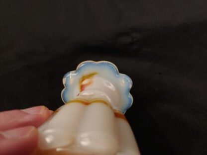 VTG Akro Agate Slag Milk Glass Mini Accent Lamp Swirled Wht/Brwn/Orange Art Deco - Image 17