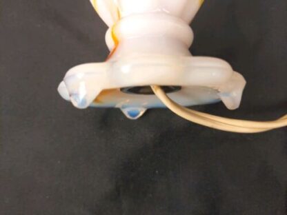 VTG Akro Agate Slag Milk Glass Mini Accent Lamp Swirled Wht/Brwn/Orange Art Deco - Image 21