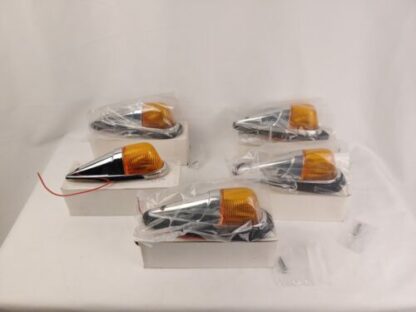 VTG NOS New Set of 5 Plastic Truck Cab Lights Mirror Chrome Finish Incandescent - Image 2