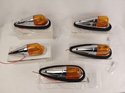 VTG NOS New Set of 5 Plastic Truck Cab Lights Mirror Chrome Finish Incandescent - Image 3