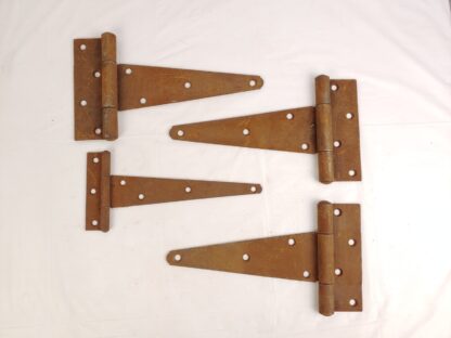 Lot of Four (4) Vintage Barn Garage Shed Door Strap Hinges Rust Patina 10 Inch
