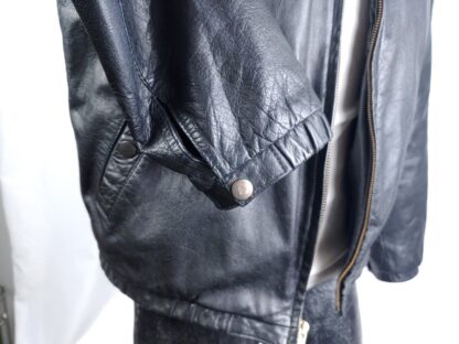 VTG 80s International Creations Raffaelo Black Leather Jacket Members Only Style - Image 12