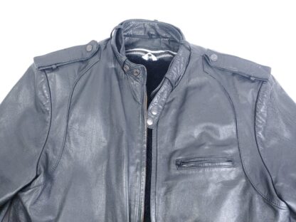 VTG 80s International Creations Raffaelo Black Leather Jacket Members Only Style - Image 15