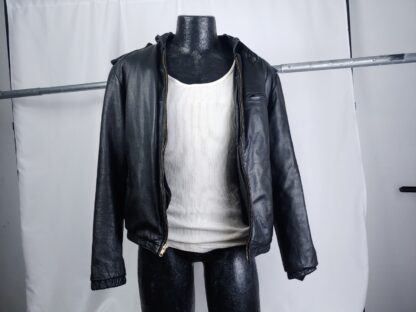 VTG 80s International Creations Raffaelo Black Leather Jacket Members Only Style - Image 2