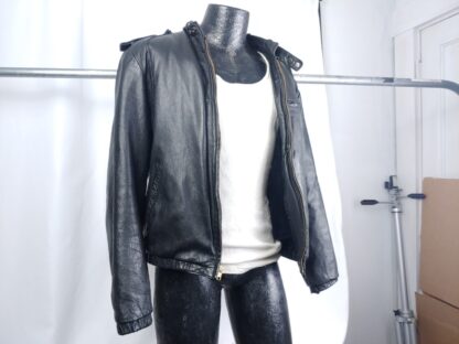 VTG 80s International Creations Raffaelo Black Leather Jacket Members Only Style - Image 5