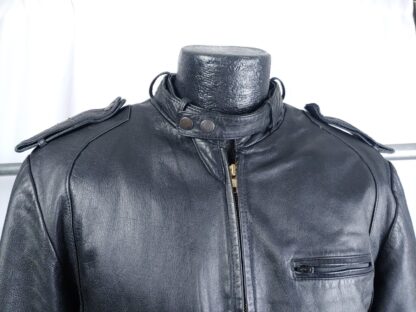 VTG 80s International Creations Raffaelo Black Leather Jacket Members Only Style - Image 7