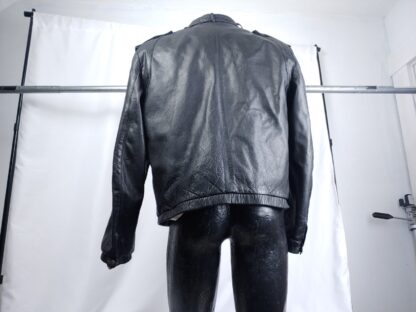 VTG 80s International Creations Raffaelo Black Leather Jacket Members Only Style - Image 8