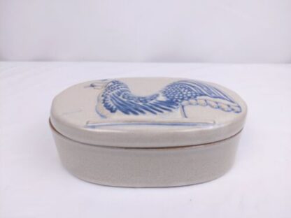 Vintage Prestige Place Rooster Trinket Box Gray Ceramic Museum American Folk Art - Image 14