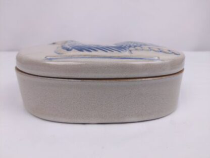 Vintage Prestige Place Rooster Trinket Box Gray Ceramic Museum American Folk Art - Image 3