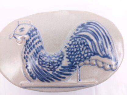 Vintage Prestige Place Rooster Trinket Box Gray Ceramic Museum American Folk Art - Image 4