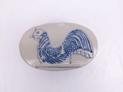 Vintage Prestige Place Rooster Trinket Box Gray Ceramic Museum American Folk Art - Image 6