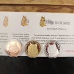 LOT 2021 Physical Dogecoin, Shibe Mint .999 Silver, Copper, 24k Gold Plate w/COA