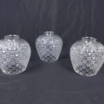 VTG MCM Set 3 Tension Pole Clear Glass Lamp Shade Replacement Globe 2-1/8 Fitter