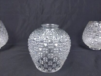 VTG MCM Set 3 Tension Pole Clear Glass Lamp Shade Replacement Globe 2-1/8 Fitter - Image 12