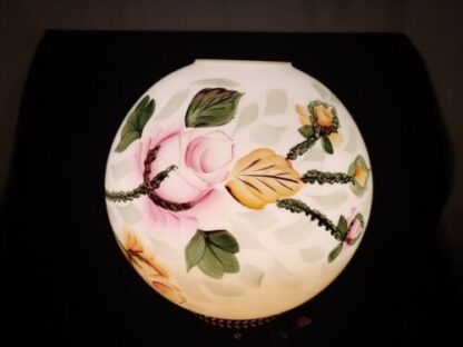 Vintage 9.5" Hand Painted Roses/Floral Parlor Banquet Lamp Globe Shade Gradient - Image 21