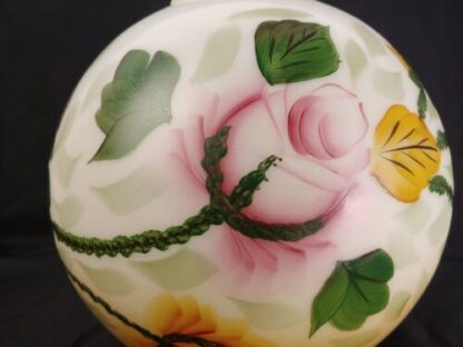 Vintage 9.5" Hand Painted Roses/Floral Parlor Banquet Lamp Globe Shade Gradient - Image 7