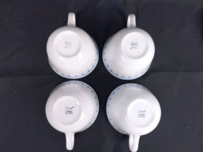 VTG Corelle Blue Snowflake Garland Set Of 4 Coffee Tea Cups & Saucers 8 Piece - Image 11