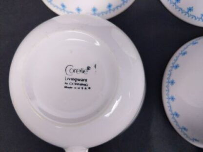 VTG Corelle Blue Snowflake Garland Set Of 4 Coffee Tea Cups & Saucers 8 Piece - Image 12