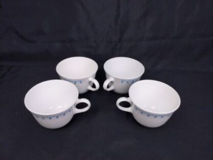 VTG Corelle Blue Snowflake Garland Set Of 4 Coffee Tea Cups & Saucers 8 Piece - Image 14