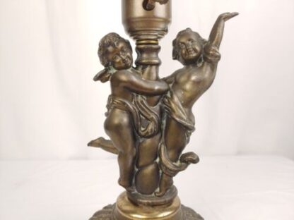 Vintage 24" Cherub Floral Gone With The Wind Style Table Parlor Lamp Glass Globe - Image 10