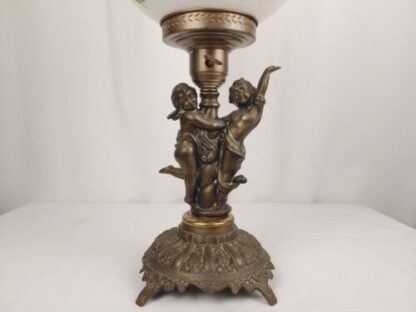 Vintage 24" Cherub Floral Gone With The Wind Style Table Parlor Lamp Glass Globe - Image 12