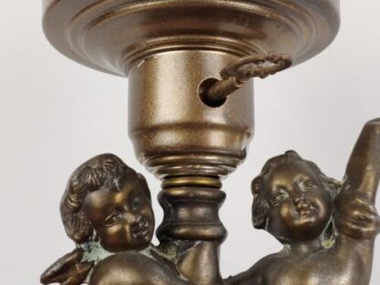 Vintage 24" Cherub Floral Gone With The Wind Style Table Parlor Lamp Glass Globe - Image 22