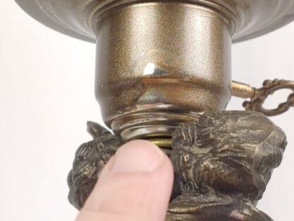 Vintage 24" Cherub Floral Gone With The Wind Style Table Parlor Lamp Glass Globe - Image 24
