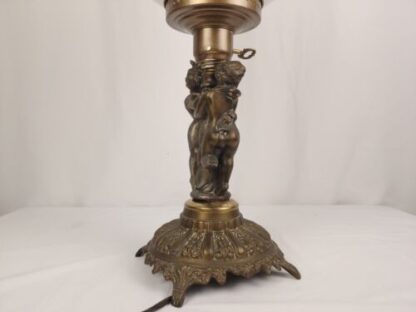 Vintage 24" Cherub Floral Gone With The Wind Style Table Parlor Lamp Glass Globe - Image 7