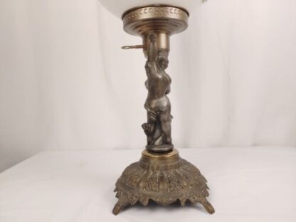 Vintage 24" Cherub Floral Gone With The Wind Style Table Parlor Lamp Glass Globe - Image 9