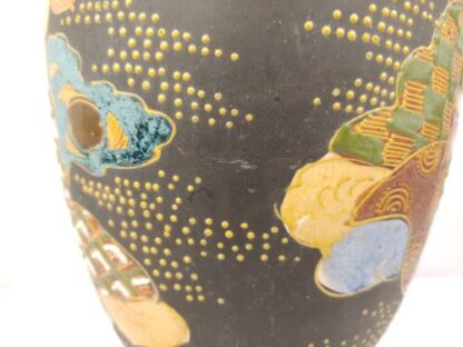 Vintage/Antique 22" Meiji Period Satsuma Vase Moriage Immortals Table Lamp Gold - Image 18