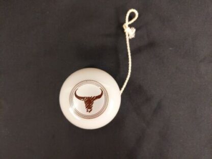 VTG Avon Wild Country Glow In The Dark Yo-Yo Cattle Skull Promo White Plastic UV - Image 3