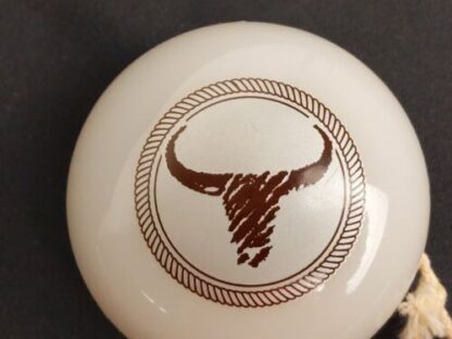 VTG Avon Wild Country Glow In The Dark Yo-Yo Cattle Skull Promo White Plastic UV - Image 8