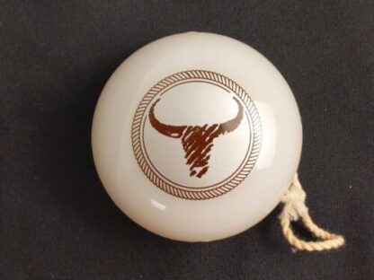 VTG Avon Wild Country Glow In The Dark Yo-Yo Cattle Skull Promo White Plastic UV - Image 9