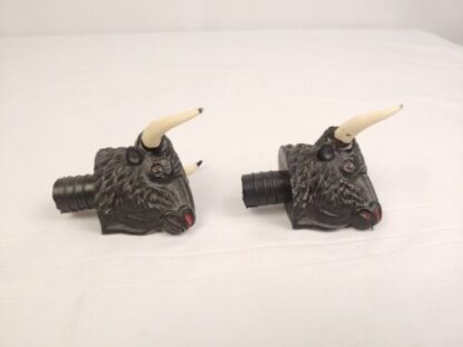 2 VTG Molded Plastic Bull Cattle Head Decanter Stoppers For Liquor Bottle 3/4 - Image 3