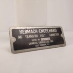 Vintage Brass Badge Plate For Hermach-Englehard AC Transfer Volt Ammeter Charles