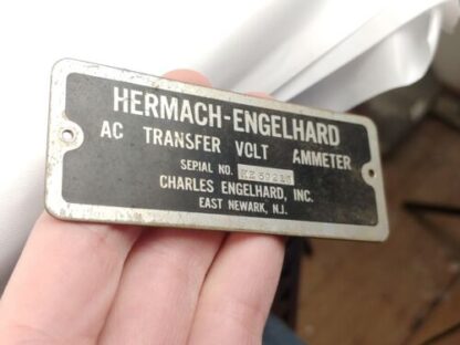 Vintage Brass Badge Plate For Hermach-Englehard AC Transfer Volt Ammeter Charles - Image 8