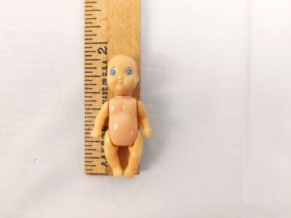 Vintage Miniature Plastic Jointed Baby Doll Painted Face 1.75" / 1-3/4" - Image 2