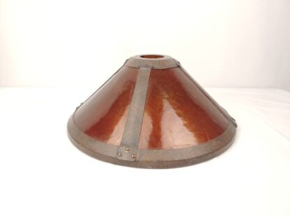 Damaged Arts & Crafts Reproduction Lamp Shade Amber Mica Mission 1-5/8 Fitter - Image 5