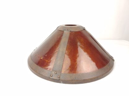 Damaged Arts & Crafts Reproduction Lamp Shade Amber Mica Mission 1-5/8 Fitter - Image 6