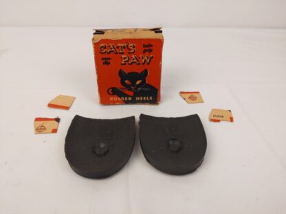 Vintage CAT'S PAW Black Rubber "BLK. NM. SCOOP 9" Boot Shoe Heels w/Box - Image 2