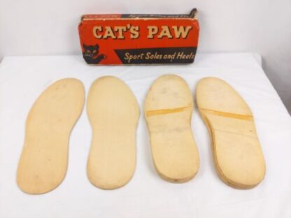 Vtg CAT'S PAW Sport Soles Heels White Rubber Shoes Boots in Box 13" / 13.5" long