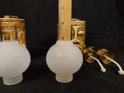 Vintage Westwood Set of 2 Ceramic Tiki Oil Kerosene Lamps w/Chimneys Japan Moai - Image 17