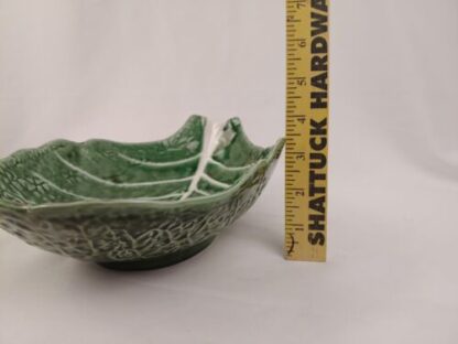 Vintage Secla Portugal Pottery Majolica Large Green Cabbage Leaf Salad Bowl ~12” - Image 13