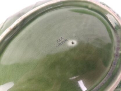 Vintage Secla Portugal Pottery Majolica Large Green Cabbage Leaf Salad Bowl ~12” - Image 3