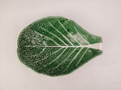 Vintage Secla Portugal Pottery Majolica Large Green Cabbage Leaf Salad Bowl ~12” - Image 8