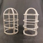 vtg STONCO 4914 L/R Explosion Proof Vapor Light Lamp Aluminum Cage Cast Guard