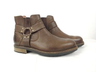 Mens 8.5 Johnston & Murphy Brown Waterproof Leather Harness Ankle Boots Pull-Up
