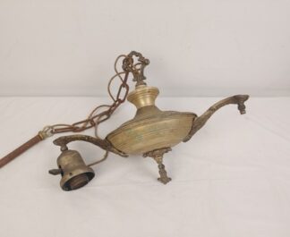 Vintage/Antique Ornate Art Deco 2-Arm Metal Chandelier Ceiling Lamp Light H&H