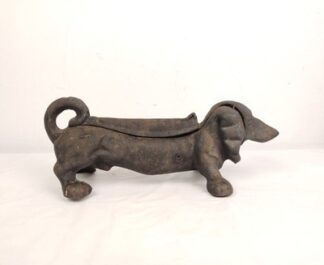 Vintage 13" Cast Iron Dachshund Weiner Dog Boot Scraper Shoe Door Stop