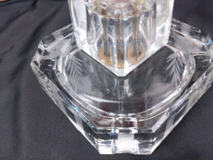 VTG Pair Cut Glass Boudoir Lamps 11" Crystals Clear Red Ornate Carling Bakelite - Image 6